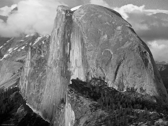 Half Dome at Sunset (Black and White)
