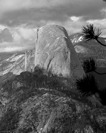 Half Dome at Sunset (black and white)