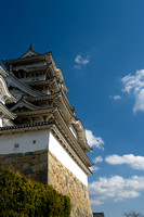 Himeji-jo (castle) main keep and clouds